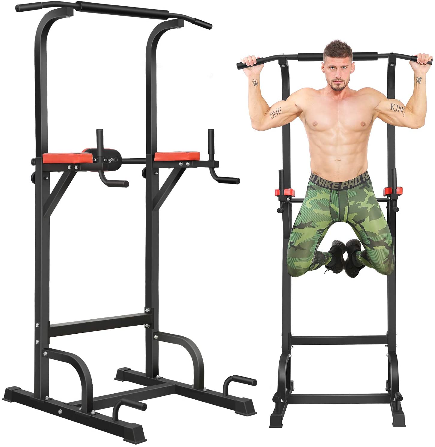 Power Tower Workout Pull Up & Dip Station Adjustable Multi-Function