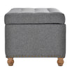 Upholstered Flip Top Storage Bench with Tufted Top, Rubber wood legs