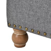 Upholstered Flip Top Storage Bench with Tufted Top, Rubber wood legs