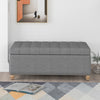 Upholstered Flip Top Storage Bench with Tufted Top, Rubber wood legs
