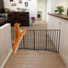 Pet Gate – Dog Gate for Doorways, Stairs or House – Freestanding, Folding，brown,Arc Wooden