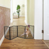 Pet Gate – Dog Gate for Doorways, Stairs or House – Freestanding, Folding，brown,Arc Wooden