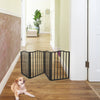 Pet Gate – Dog Gate for Doorways, Stairs or House – Freestanding, Folding，brown,Arc Wooden