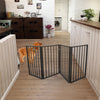 Pet Gate – Dog Gate for Doorways, Stairs or House – Freestanding, Folding，brown,Arc Wooden