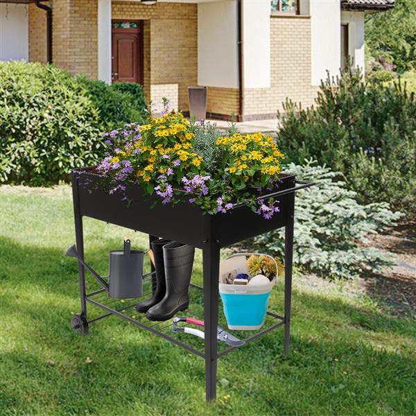 Mobile Metal Raised Garden Bed Cart with Legs - Image 6