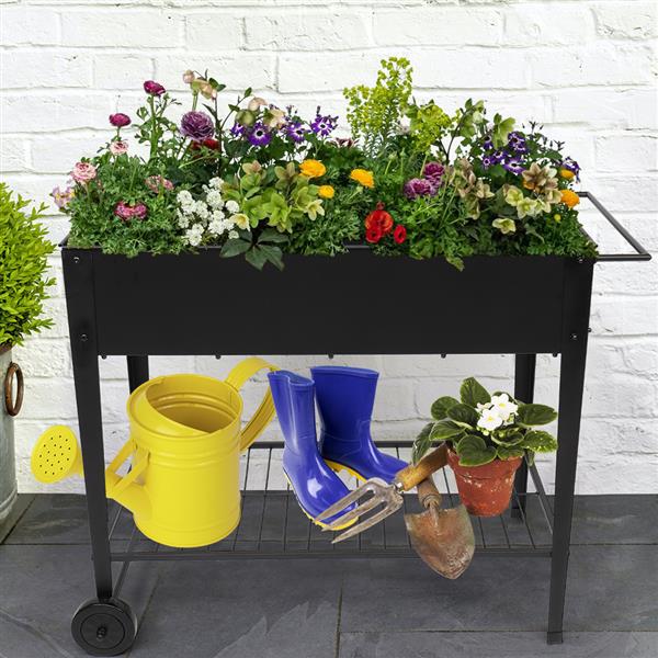 Mobile Metal Raised Garden Bed Cart with Legs - Image 9