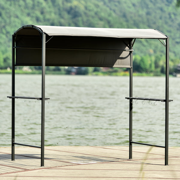 Outdoor 7ft.wx6.8ft.h Steel Double Tiered Backyard Patio