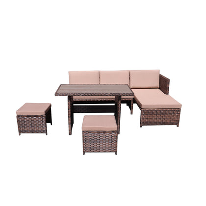 Economical Mini Style Outdoor PE Rattan Sofa Set of 5