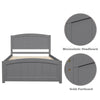 Wood Platform Bed with Headboard,Footboard and Wood Slat Support, Gray