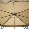 Outdoor Steel Vented Dome Top Patio Gazebo with Netting for Backyard