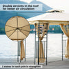 Outdoor Steel Vented Dome Top Patio Gazebo with Netting for Backyard