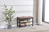 Shoe Bench, 3-Tier Shoe Rack for Entryway, Storage Organizer with Foam Padded Seat, Faux Leather, Metal Frame, for Living Room, Hallway, 31.5 x 11.8 x 19.7 Inches