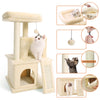 Cat Tree Sisal Scratching Plush Condo Playhouse with Dangling Toys Cats Activity Centre