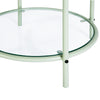 Glass Top End Table with Storage,Round Multi-Tiered Plant Stand