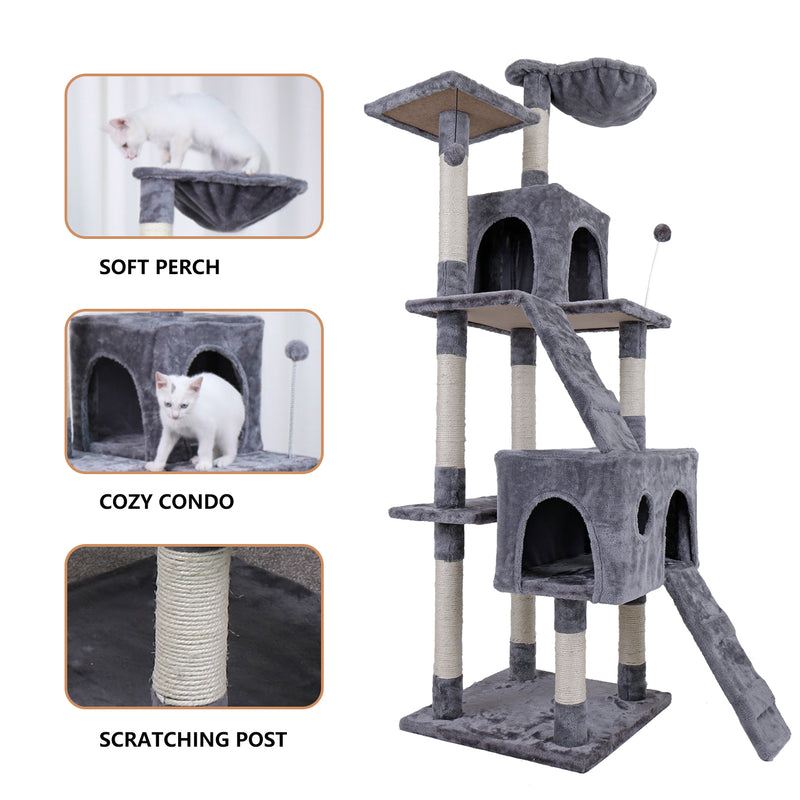 Luxury Furniture 173cm Pet Cat Tree Tower Climbing - Detail View