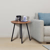 Living Room Wooden Side Table with Metal Legs 15.75Φ x 15.75 inch