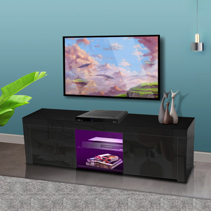 Morden TV Stand with LED Lights,high glossy front TV Cabinet,can be assembled in Lounge Room, Living Room or Bedroom