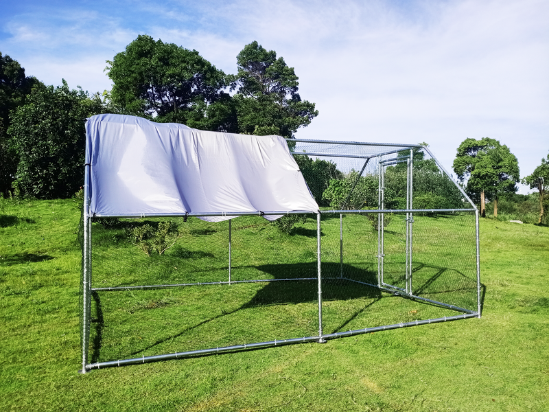 Metal Chicken Coop Poultry Cage Rabbits Habitat Cage - Side View
