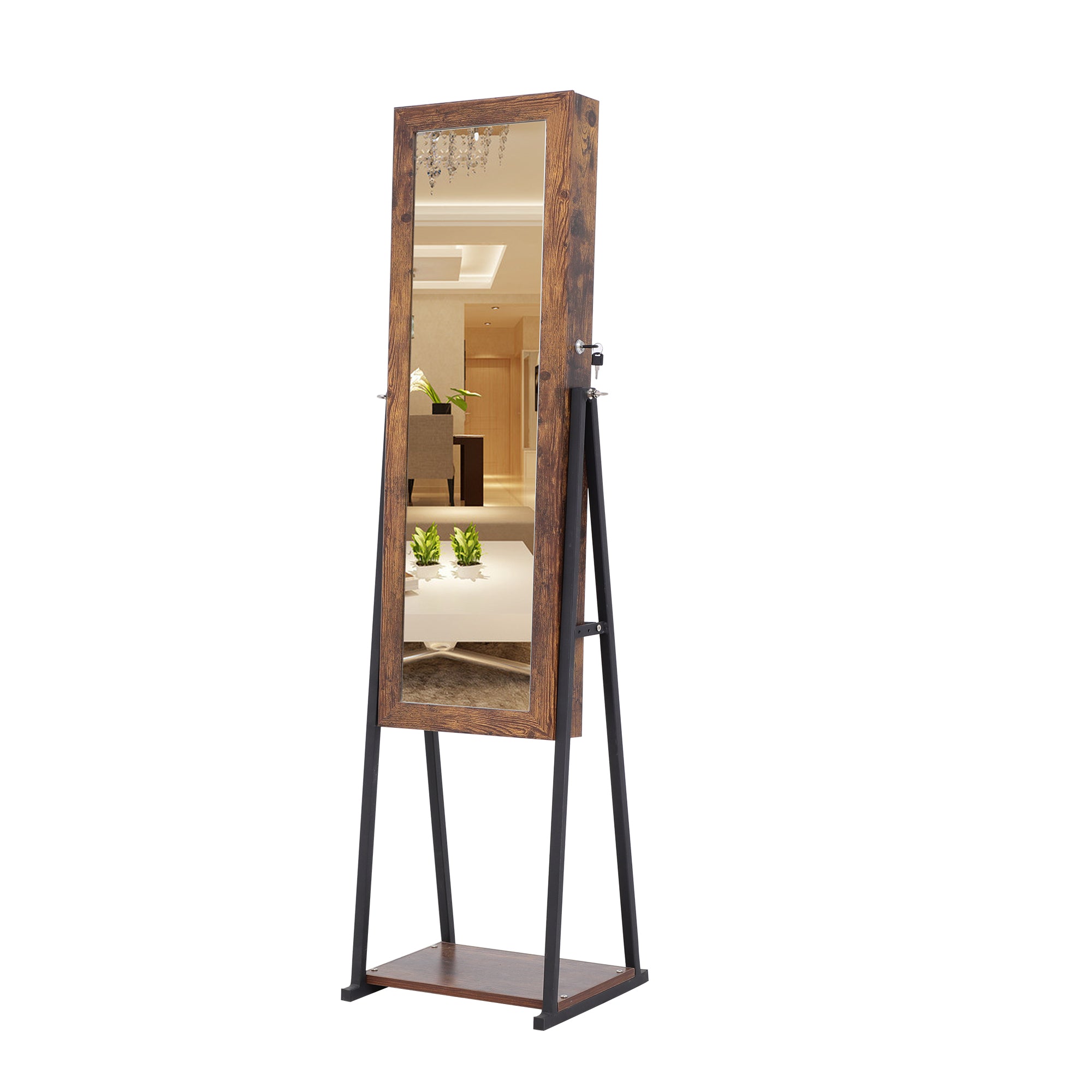 Jewelry Storage Mirror Cabinet ,For Living Room Or Bedroom, Anti-Gray MDF coating PVC