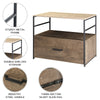 WOOD FILE CABINET WITH METAL FRAME MELAMINE BOARD 2 DRAWERS LATERAL FILLING CABINET FOR LETTER LEGAL