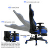 RaDEWAY Gaming Chair With Footrest, Ergonomic High-Back Leather Racing Computer Chair Home Office Chair With Headrest, Footrest and Lumbar Support