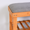 Entryway 3-Tier Bamboo Bench Living Room Storage Shoe