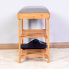 Entryway 3-Tier Bamboo Bench Living Room Storage Shoe
