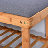 Entryway 3-Tier Bamboo Bench Living Room Storage Shoe