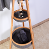 Living Room Bamboo Coat Rack with Storage Rack