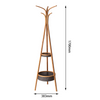 Living Room Bamboo Coat Rack with Storage Rack