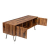 TV Media Stand, 60 inch Wide , Modern Industrial, Living Room Entertainment Center, Storage Shelves and Cabinets, for Flat Screen TVs up to 65 inches in Natural