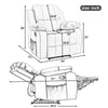 RaDEWAY PU Leather Heated Massage Recliner Sofa Ergonomic Lounge with 8 Vibration Points