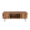 TV Media Stand, 60 inch Wide , Modern Industrial, Living Room Entertainment Center, Storage Shelves and Cabinets, for Flat Screen TVs up to 65 inches in Natural