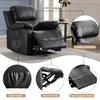 RaDEWAY PU Leather Heated Massage Recliner Sofa Ergonomic Lounge with 8 Vibration Points
