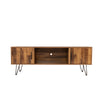 TV Media Stand, 60 inch Wide , Modern Industrial, Living Room Entertainment Center, Storage Shelves and Cabinets, for Flat Screen TVs up to 65 inches in Natural