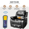 RaDEWAY PU Leather Heated Massage Recliner Sofa Ergonomic Lounge with 8 Vibration Points