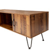 TV Media Stand, 60 inch Wide , Modern Industrial, Living Room Entertainment Center, Storage Shelves and Cabinets, for Flat Screen TVs up to 65 inches in Natural