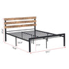 RaDEWAY Bed Frame with Headboard, Strong Steel Bar Support/No Box Spring/Mattress Foundation/easy to Assemble