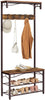 Industrial Coat Rack, 3-in-1 Hall Tree, Entryway Shoe Bench, Large Accent Furniture