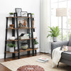 Corner Shelf, 4-Tier Bookcase, Storage Rack, Plant Stand, Rustic Brown and Black