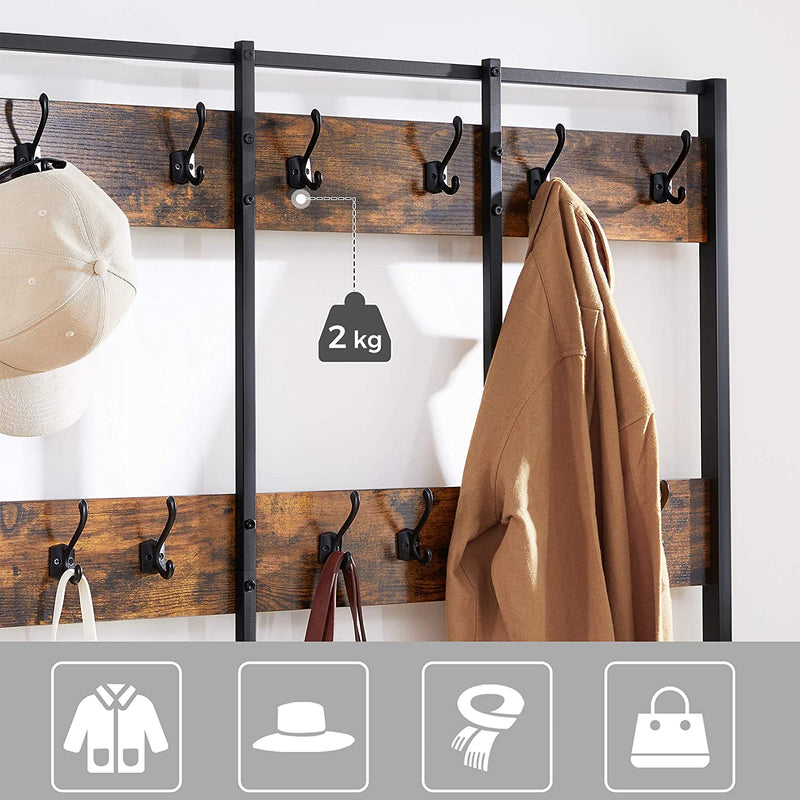Large Coat Rack Stand Coat Tree with 12 Hooks and Shoe - Image 6
