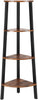 Corner Shelf, 4-Tier Bookcase, Storage Rack, Plant Stand, Rustic Brown and Black