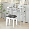 Mirrored Vanity Table Set 1 x Desk & 1 x Stool