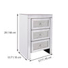 Mirrored Night Stand Bedside Tables Drawer Crystal Diamond Bedside Table Bedroom Furniture with 3-Drawers-Bedside Storage Cabinet Silvery