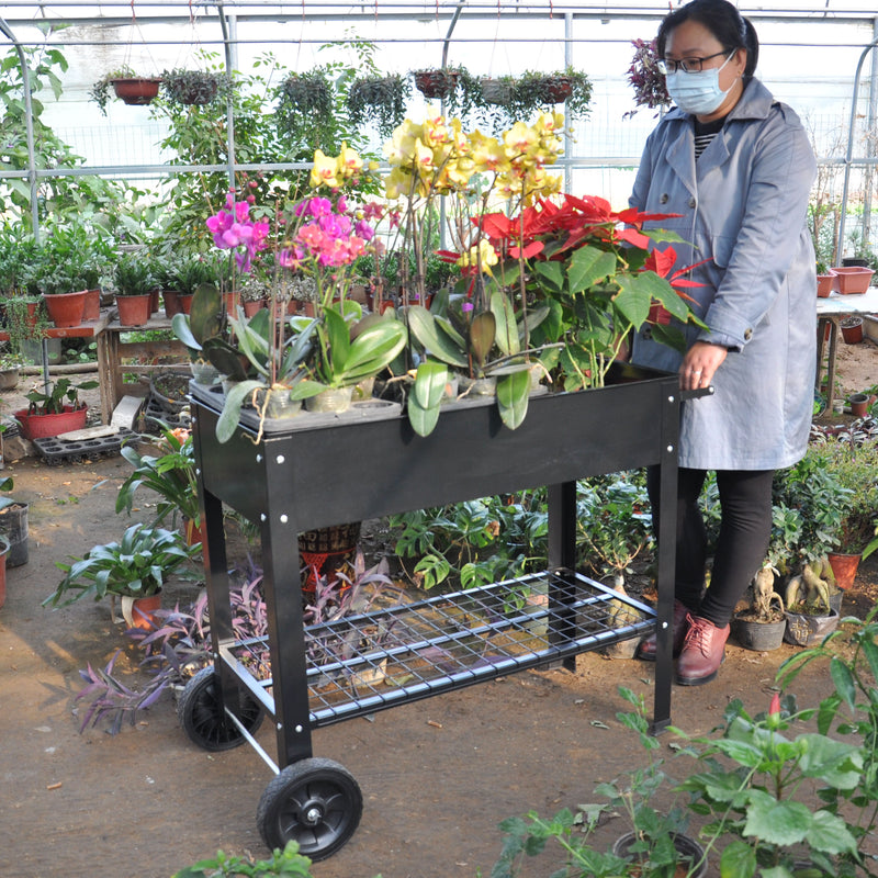 Mobile Metal Raised Garden Bed Cart with Legs - Image 21