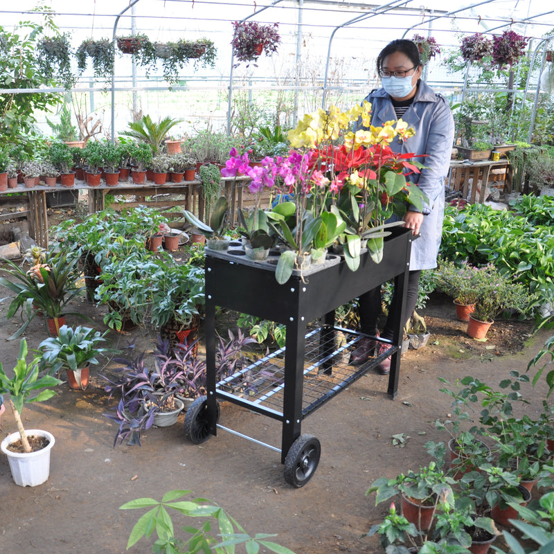 Mobile Metal Raised Garden Bed Cart with Legs - Image 22