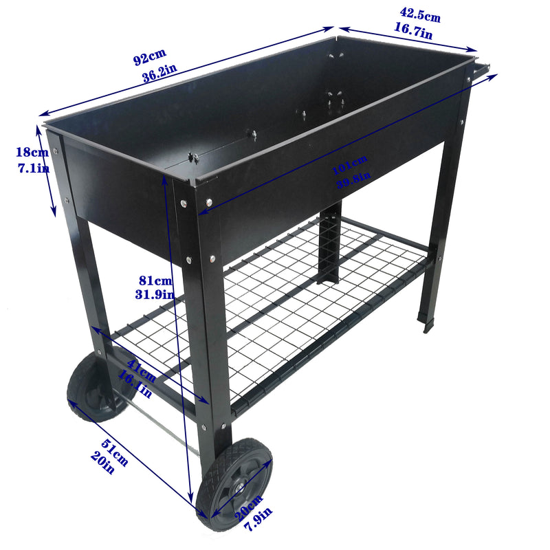 Mobile Metal Raised Garden Bed Cart with Legs - Image 25