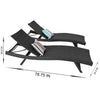 Outdoor Long Reclining PE Rattan Chaise (Set of 2)