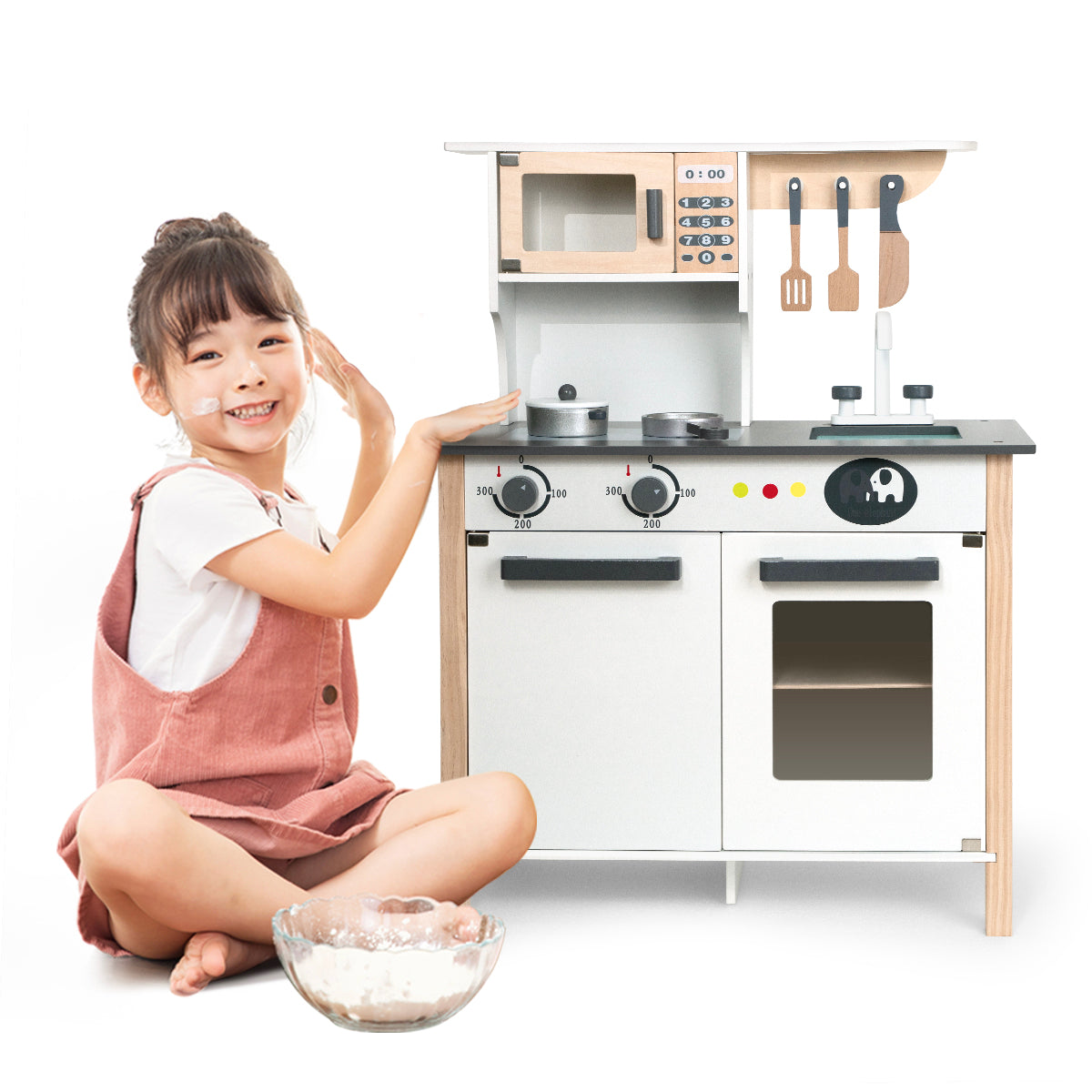 Pretend Wooden Kitchen Play set for Kids and Children