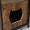 Litter Box Hidden, Pet Crate with Iron and Wood Sturdy Structure, Cat Dog House Nightstand